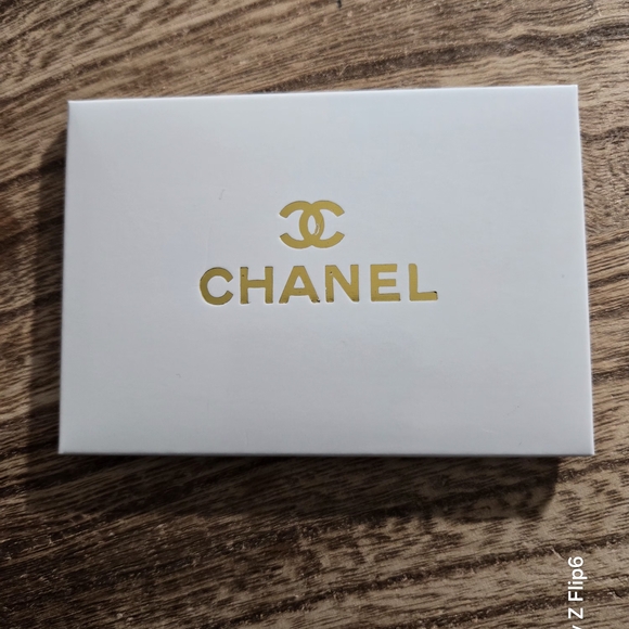 Chanel Purse Mirror with Pink Leather Sleeve
